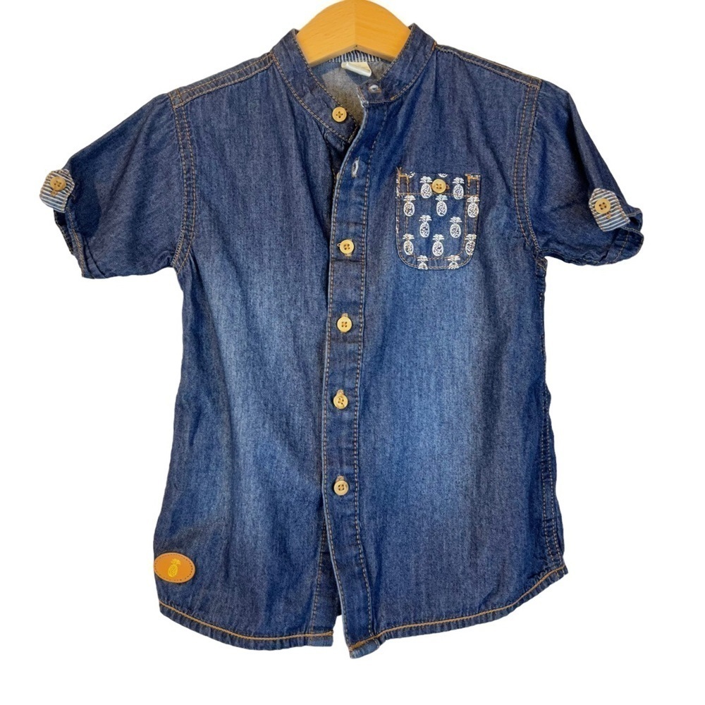 LC Waikiki Boy's Pineapple Denim Button Up Shirt